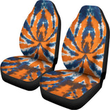 Blue And Orange Spider Tie Dye Print Universal Fit Car Seat Covers 102422