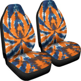Blue And Orange Spider Tie Dye Print Universal Fit Car Seat Covers 102422