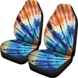 Blue And Orange Tie Dye Print Universal Fit Car Seat Covers 102422