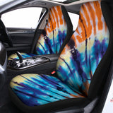 Blue And Orange Tie Dye Print Universal Fit Car Seat Covers 102422