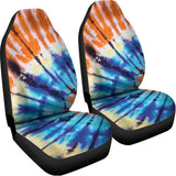 Blue And Orange Tie Dye Print Universal Fit Car Seat Covers 102422