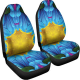 Blue And Pink Flowers Kaleidoscope Print Universal Fit Car Seat Covers 102422