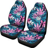 Blue And Pink Watercolor Hawaiian Print Universal Fit Car Seat Covers 102422