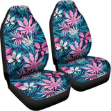 Blue And Pink Watercolor Hawaiian Print Universal Fit Car Seat Covers 102422