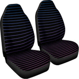 Blue And Purple EDM Wave Print Universal Fit Car Seat Covers 102422