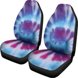 Blue And Purple Spiral Tie Dye Print Universal Fit Car Seat Covers 102422