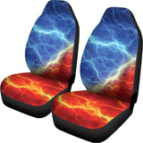 Blue And Red Lightning Print Universal Fit Car Seat Covers 102422