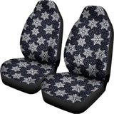 Blue And Silver Snowflake Pattern Print Universal Fit Car Seat Covers 102422