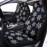 Blue And Silver Snowflake Pattern Print Universal Fit Car Seat Covers 102422