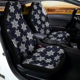 Blue And Silver Snowflake Pattern Print Universal Fit Car Seat Covers 102422