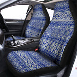 Blue And White African Pattern Print Universal Fit Car Seat Covers 102422