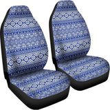Blue And White African Pattern Print Universal Fit Car Seat Covers 102422