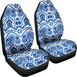 Blue And White Aztec Pattern Print Universal Fit Car Seat Covers 102422