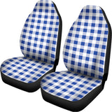 Blue And White Buffalo Check Print Universal Fit Car Seat Covers 102422