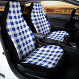 Blue And White Buffalo Check Print Universal Fit Car Seat Covers 102422