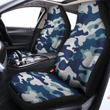 Blue And White Camouflage Print Universal Fit Car Seat Covers 102422