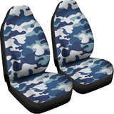 Blue And White Camouflage Print Universal Fit Car Seat Covers 102422