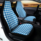 Blue And White Check Pattern Print Universal Fit Car Seat Covers 102422