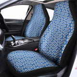 Blue And White DNA Pattern Print Universal Fit Car Seat Covers 102422