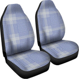Blue And White Glen Plaid Print Universal Fit Car Seat Covers 102422