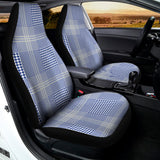 Blue And White Glen Plaid Print Universal Fit Car Seat Covers 102422