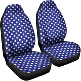 Blue And White Polka Dot Pattern Print Universal Fit Car Seat Covers 102422