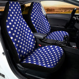 Blue And White Polka Dot Pattern Print Universal Fit Car Seat Covers 102422
