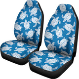 Blue And White Sea Turtle Pattern Print Universal Fit Car Seat Covers 102422