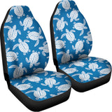 Blue And White Sea Turtle Pattern Print Universal Fit Car Seat Covers 102422