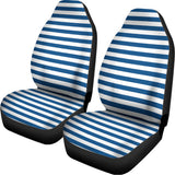 Blue And White Striped Pattern Print Universal Fit Car Seat Covers 102422