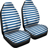 Blue And White Striped Pattern Print Universal Fit Car Seat Covers 102422