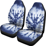 Blue And White Tie Dye Print Universal Fit Car Seat Covers 102422