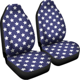 Blue And White USA Star Pattern Print Universal Fit Car Seat Covers 102422
