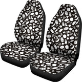 Blue And White Vegan Pattern Print Universal Fit Car Seat Covers 102422