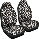 Blue And White Vegan Pattern Print Universal Fit Car Seat Covers 102422