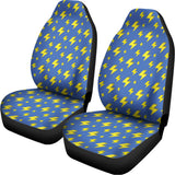 Blue And Yellow Lightning Pattern Print Universal Fit Car Seat Covers 102422