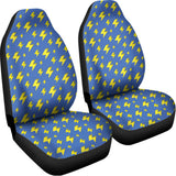 Blue And Yellow Lightning Pattern Print Universal Fit Car Seat Covers 102422