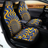 Blue And Yellow Motion Illusion Print Universal Fit Car Seat Covers 102422