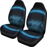 Blue Aquarius Zodiac Sign Print Universal Fit Car Seat Covers 102422