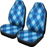Blue Argyle Pattern Print Universal Fit Car Seat Covers 102422