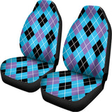 Blue Black And Purple Argyle Print Universal Fit Car Seat Covers 102422