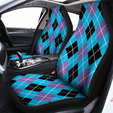Blue Black And Purple Argyle Print Universal Fit Car Seat Covers 102422