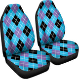 Blue Black And Purple Argyle Print Universal Fit Car Seat Covers 102422