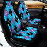 Blue Black And Purple Argyle Print Universal Fit Car Seat Covers 102422