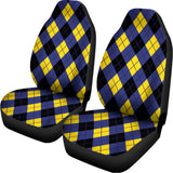 Blue Black And Yellow Argyle Print Universal Fit Car Seat Covers 102422