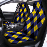 Blue Black And Yellow Argyle Print Universal Fit Car Seat Covers 102422