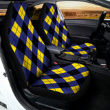 Blue Black And Yellow Argyle Print Universal Fit Car Seat Covers 102422