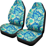 Blue Blossom Tropical Pattern Print Universal Fit Car Seat Covers 102422
