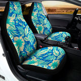 Blue Blossom Tropical Pattern Print Universal Fit Car Seat Covers 102422