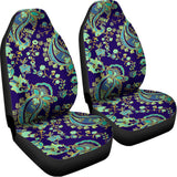 Blue Bohemian Paisley Pattern Print Universal Fit Car Seat Covers 102422